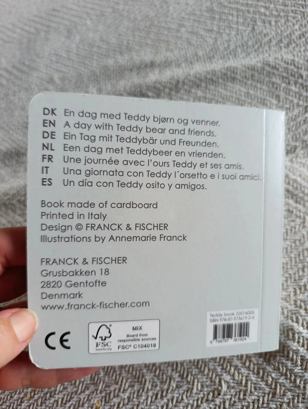 Gekartonneerd babyboek Een dag met Teddybeer en zijn vrienden Franck & Fischer – photo 5